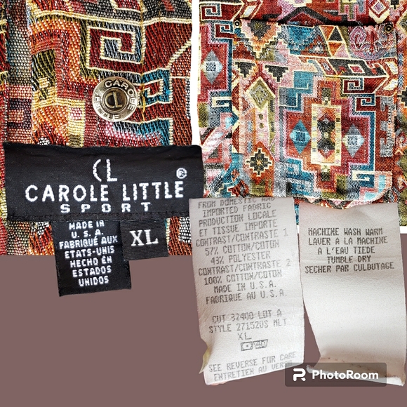 Vtg 90s Carole Little Southwestern Oversized Tapestry Shacket Jacket - Picture 9 of 10